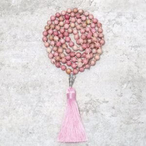 108 Mala Rhodonite Beads Yoga Meditation Prayer Beads Bracelet