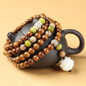 Tibetan Rosewood Lotus Mala Protection Calm Necklace Bracelet